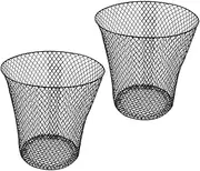KITANDOVE 2pcs Wastebasket Nursery Cover Hollow Out Iron Basket Iron Storage Basket Multifunctional Storage Basket Metal Storage Basket Wastepaper Storage Holder Office Waste Container