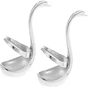 CATIEBYE 2pcs Swan Shaped Spoon Fork Holder Decorative Metal Dessert Fork Storage Container Elegant Cutlery Organizer for Kitchen Practical Design Silver Small