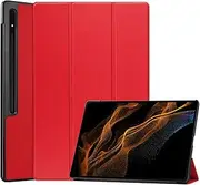 [Nexue] Case for Samsung Galaxy Tab S10 Ultra 2024/S9 Ultra 2023 14.6-Inch, Model SM-X920/X926B/X910/X916B,Slim Thin Lightweight Stand Tri-fold Smart Cover with Auto Wake/Sleep (Red)