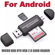 2in1 Micro USB OTG to USB 2.0 SD TF Card Reader Adapter Smart Phone PC Phone
