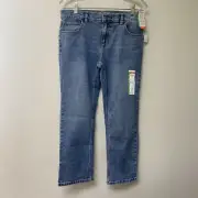 Wonder Nation Boys Distressed Straight Leg Denim Jeans Adj.Waist Husky Size 10
