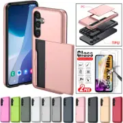 For Samsung A16 A36 A55 A56 Case Wallet Card Holder Hard PC Heavy Duty Cover