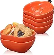 6 Pcs Fall Ramekins 6 oz Oven Safe Pumpkin Ceramic Ramekins Small Creme Dishes Dipping Pumpkins Baking Dish Thanksgiving Pumpkin Shaped Bowl Plates for Kitchen Party Snack Serving Dip Sauce Condiments