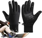 [Generic] Thermal Gloves | Non-Slip Warm Waterproof Gloves - Cold Weather Touchscreen Gloves, Thermal Water-Proof Snowboard Gloves for Outdoor Cycling Driving