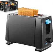 2 Slice Toaster, Toasty Slice, Smart Toaster, Slot Toaster, Extra Wide Slot Toasters for Bagel, Bread, Waffles, Removable Crumb Tray