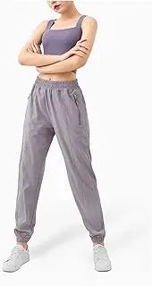 [LANREN] Female Yoga Training Pants Sports Trousers Exercise Fitness High Waist Running Jogging Pants Workout Yoga Pants (Color : Silver Drop, Size : Large)