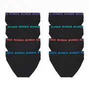 8 Pack Bonds Hipster Briefs Mens Plus Size Undies Underwear Black Bulk Comfy Cotton MVY94W