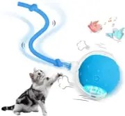 Interactive Cat Toys Ball for Indoor Cats Electric Chirping Bird Fast Blue