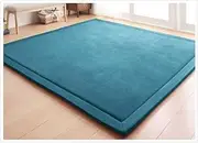 Coral Velvet Area Rugs Play Mat, 2cm Thick Carpet Crawling Mat for Nursery Baby Toddler Children Kids Room, Yoga Mat Exercise Pads (Blue Green,180 x 200cm)