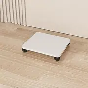 Mobile Gaming PC Stand, Rolling AV Media Stand with 4 Wheels, Compact Corner Shelf for Record Player/Printer, Freestanding Audio Rack Tower, Console Stands,White 50 * 45cm