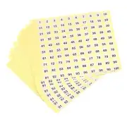 1 to 100 Number Stickers Number Label Self Adhesive 13mm/0.5" , Pack of 15