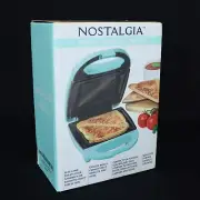 Nostalgia My Mini Personal Sandwich Maker Non-Stick Panini Teal Mint Green NEW