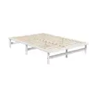 Double Wooden Bed Frame Base Platform Solid Pine Timber Beds White