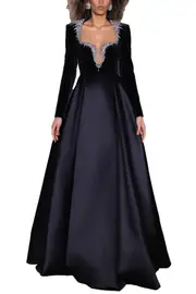 [TRACY STUDIO] MIDNIGHT RADIANCE GOWN BLACK L