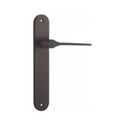 Iver Como Door Lever Handle on Oval Backplate Signature Brass