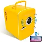 Portable Retro 6-Can Mini Cooler EFMIS151, Built-In Bluetooth(R) Speaker, Yellow