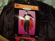 Halloween Costume Reversible Tafetta Vampire Black & Red Cape Adult Size