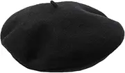 [JOYHY] Men's Solid Color Wool Artist French Beret Beanie Hat