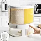 Household Rotating Divided Box Grain Storage Container for Rice Nuts Beans
