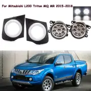 LED Fog Lamp Light Lamps+Cover Bezel For Mitsubishi L200 Triton MQ MR 2015-2018