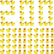 Fuyamp 200 Pieces Mini Resin Ducks Tiny Yellow Ducks Miniature Duck Figures Micro Fairy Garden Landscape Dollhouse Ornament Ducks Decor for DIY Handmade Craft Christmas Birthday Party