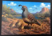 Quail Family Bird Magnet 4x6 - Nature Lover's Decorative Fridge Magnet