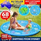 170CM Inflatable Water Splash Spray Mat Kids Sprinkler Play Pad Outdoor Pool AU