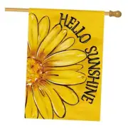 Hello Sunshine House Flag 28x40 Inch Double Sided Outside, Summer Spring