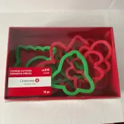 Christmas Cookie Cutters Celebrate It 10 pieces Gingerbread Man/Girl, Tree, Etc.