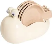 Snail Tray Set with 4 Dipping Bowls Cream Color Creative Flavor Plate Hot Pot Dipping Dish Ceramics Small Sauce Bowls, Cream