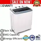 5KG Mini Portable Twin Tub Washing Machine Laundry Spin Wash Washer Dryer Combo