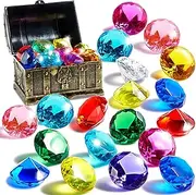 Sloosh 4cm Big Size Kids Diamond Toy, Diving Gems Pool Toys, 16PCS Treasure Hunt Chest Toy, Swim Dive Toy for Kids Underwater Gemstone Swimming Training Gift Water Toys Pool Games, Easter Egg Filler