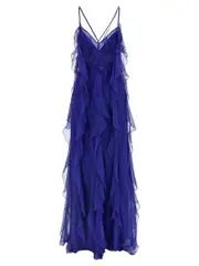 [Alberta Ferretti] Alberta Ferretti-Chiffon Dress Gonne Blu-Donna 42IT