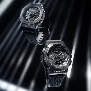 【CASIO 卡西歐】G-SHOCK 酷黑時尚 金屬八角農家橡樹雙顯錶 母親節 禮物(GM-2100BB-1A)