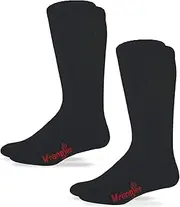 [Wrangler] Men's Riggs Non-Binding Smooth Toe Cushion Cotton Boot Socks (2 Pairs)
