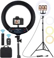 18 Inch LED Ring Light with Tripod Stand Dimmable Makeup Selfie Ring Light for S
