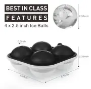Ice Ball Maker with Lid Round Silicone Ice Tray for Cocktails, Whiskey Ice Maker