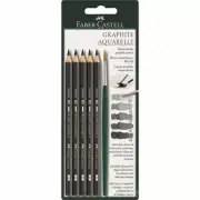 Faber-Castell Watersoluble pencil GRAPHITE AQUAREL 5 8B 6B 4B 2B HB Brush Sketch