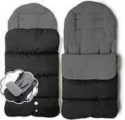 CZ-XING Pushchair Footmuff Baby Toddler Universal Baby Stroller Fleece Lined Snuggly Cosytoes Footmuff Universal Fitting for Pushchairs Strollers Prams Buggys Baby Joggers (Black)