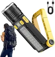 Portable Flashlight, Work Flashlight, USB Rechargeable LED Light, High Brightness Output, Waterproof Design, Excellent for Home Use, Hiking, Backpacking, and Crisis Situations