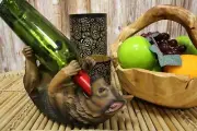 Collectibles German Shepherd Canine Dog 11.5" Long Wine Bottle Holder