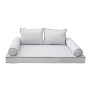 COVER ONLY-Style1 Daybed Mattress Bolster Pillow Covers Contrast Trim Crib AD105