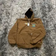 Carhartt Jacket Men’s XL Brown Canvas Zip Up Lined Heavyweight Work 103940 BRN
