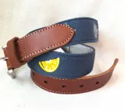 Vineyard Vines Belt Size 30 Oysters-Hot Sauce-Lemon, Blue Canvas Leather