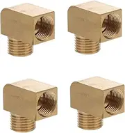 LALADEFIEE 4pcs Brass Thread Connectors Elbow Fittings for Oil Gas and Water Pipe Connection Durable High Temperature Resistant Design Convenient Installation Safe and Practical