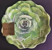 New Nichole Miler 11.5" Cactus Bloom Melamine Dinner Plates ~ Set of 4