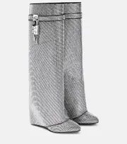 [Givenchy] Givenchy Shark Lock Strass knee-high boots AU 10 metallic
