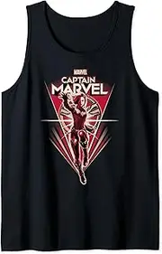 Captain Marvel Red Hue Triangle Action Portrait Tank Top