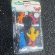 Vintage 1998 Wilton Sesame Street Cake Toppers Cookie Monster Big Bird Elmo