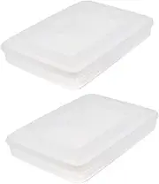 Luxshiny 2pcs Dumpling Storage Box Sealing Tray for Freezer Microwave Safe to Easy Clean Space Saving Organizer for Home Use Odorless Kitchen Container